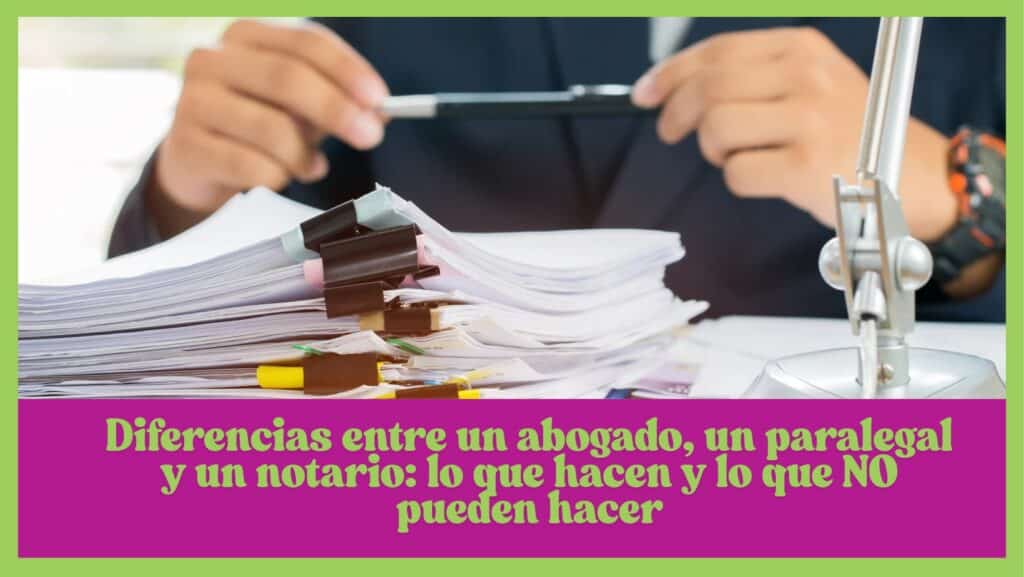 Diferencias entre un abogado, un paralegal y un notario: lo que hacen y lo que NO pueden hacer